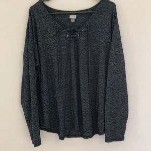 Charcoal light cotton sweater